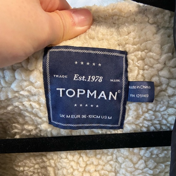 Topman Men’s Military Green Parka Jacket - Removable Hood and Wool Inner Later - Picture 3 of 5